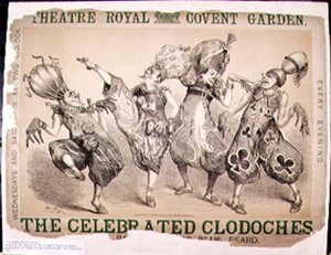 Los Celebrados Clodoches, cartel para una pantomima de Barba Azul producida por Henry J. Bryon, presentada en el Theatre Royal, Covent Garden, Londres, 1871